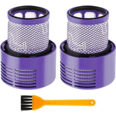 2 Paquet Lavables Réutilisables Filtre de Remplacement pour Dyson V10 SV12 Cyclone Animal Absolute Motorhead Total Clean Pro Extra Aspirateur Sans Fil avec Brosse de nettoyage-Crezuo
