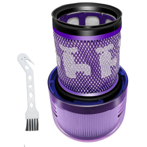 2 Paquet Lavables Réutilisables Filtre de Remplacement pour Dyson V10 SV12 Cyclone Animal Absolute Motorhead Total Clean Pro Extra Aspirateur Sans Fil avec Brosse de nettoyage E