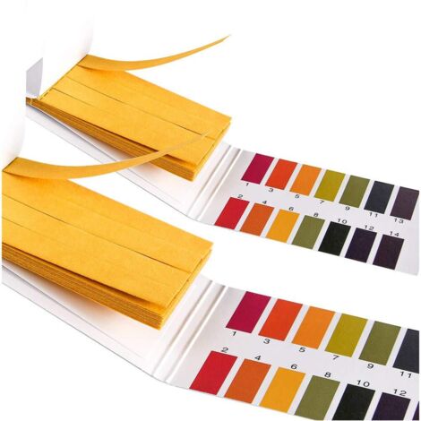 2 Paquets de 160 Bandelettes de Test de PH avec Compte-gouttes en Plastique, Papier de Test de L'eau pour Piscine, Aquarium, Sol (Couleur assortie)