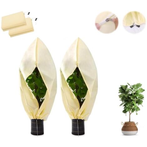 2 Paquets de Voile d'Hivernage pour Plantes Extérieures, Housse de Protection Réutilisable (120x180cm)