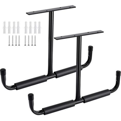(2 Paquets, Noir)Crochet de rangement de plafond de garage en acier, support de rangement robuste pour bois suspendu, vélos, outils, bois, système de rangement robuste