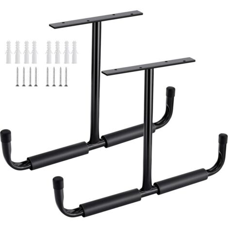 (2 Paquets. Noir)Crochet de rangement de plafond de garage en acier. support de rangement robuste pour bois suspendu. vélos. outils. bois. système de rangement robuste
