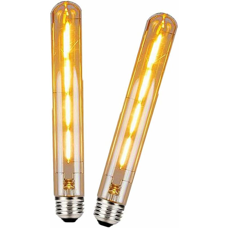 2 Paquets T30 E27 Ampoule led à Long Tube,Edison Retro Vintage Ampoules à Tube Décoratif 4W(Remplacez L'ampoule Halogène à vis de 40W)Lampe led à