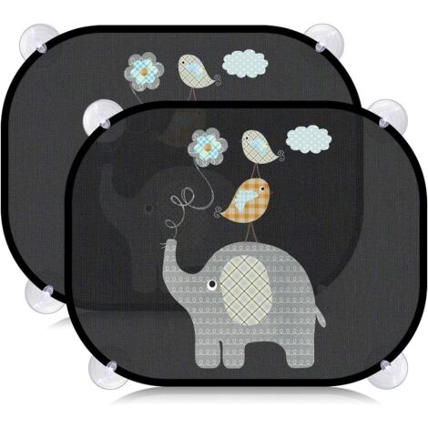 2 parasoles para coche de bebé, parasol para ventana de coche para niños, protección UV del 98 %, parasol universal para coche con ventosas, 45 x 35,5 cm