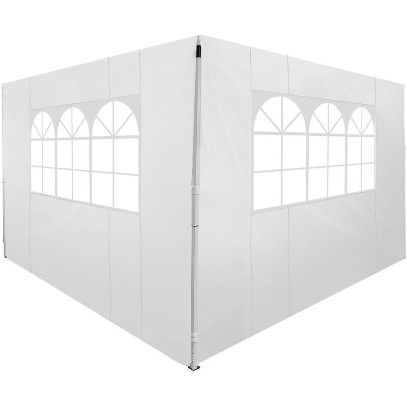 

Outsunny - 2 Paredes Parte Laterales para Carpa Tela Oxford Apto para 3x3 3x6 Blanco - blanco