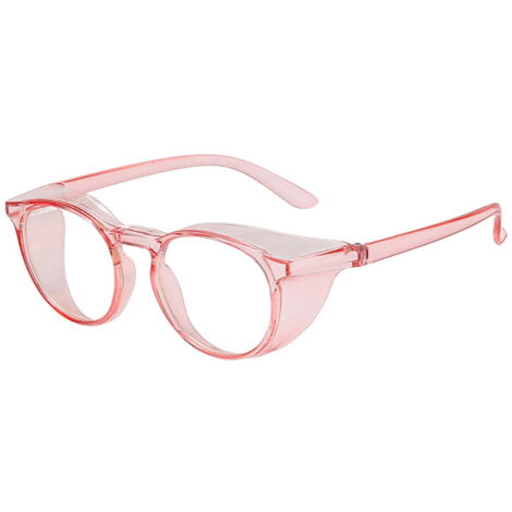 2 pares de gafas de seguridad antivaho - gafas protectoras transparentes unisex resistentes a los arañazos - adecuadas para enfermería y trabajo de laboratorio - material PC, diseño unisex, rosa.