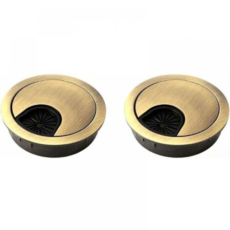 2 pasacables para escritorios y encimeras - Bronce 60 mm