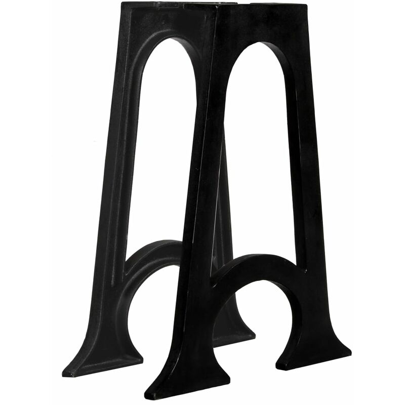 

2 Patas de mesa de comedor en hierro macizo fundido - Negro