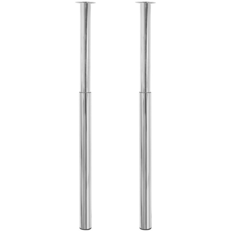 

vidaXL 2x Patas Telescópicas para Mesa Regulables en Altura 710mm-1100mm Cromo - Plateado