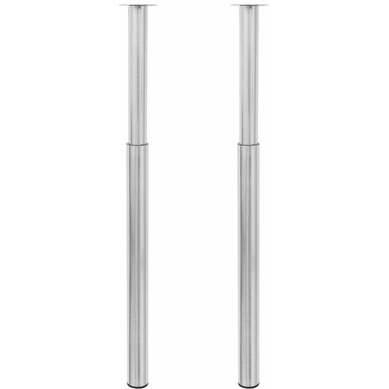 

vidaXL 2x Patas Telescópicas para Mesa Regulables en Altura 710mm-1100mm Níquel - Plateado