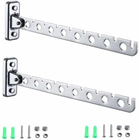 2 patères en acier inoxydable, pliable, porte-manteau mural, tringle à vêtements pour montage mural, pliable, éventail, porte-manteau mural, porte-manteau L13