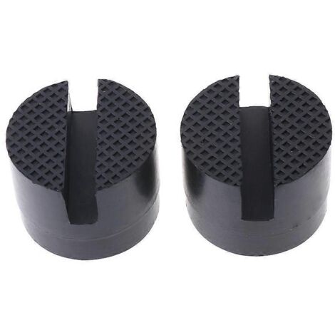 2 patins en caoutchouc noirs 50 x 37 mm pour rails de châssis de cric hydraulique de voiture