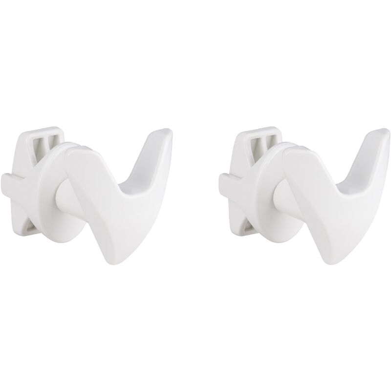 Nt Noyon & Thiebault – Patère tête de loup blanc pour sèche-serviette – Lot de 2 – Compatible tubes ronds 10-25mm – Installation simple et esthétique