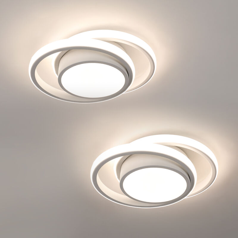 2 pc Plafonnier led, Rond Lampe de plafond 32W 2350lm, Moderne Luminaire Plafonnier pour Couloir Coucher Salle de Bains Cuisine Salon, Lumière