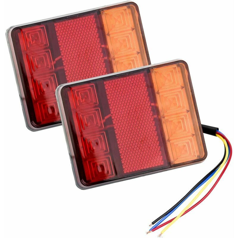 2 Pcs 12 v led Feux Arriere, Feux Arrières Multifonctionnel pour Tracteur Camion Remorque