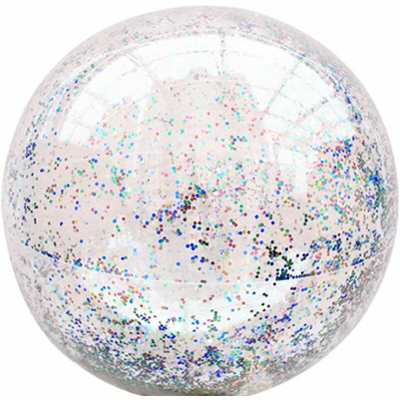 2 Pcs 16 inch Inflatable Beach Ball ,Glitter Beach Balls ,Confetti Beach Balls ,Bulk Sequin Beach Balls for Adults Kids Summer Pool Party Toys(Rose