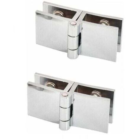 2 PCS 180 degrés clip de porte en verre charnière sans verre de perçage à charnière en verre pour épaisseur de verre 5mm - 8mm
