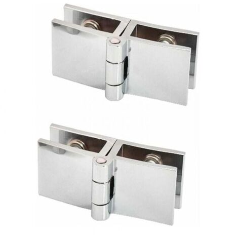 2 PCS 180 degrés clip de porte en verre charnière sans verre de perçage à charnière en verre pour épaisseur de verre 5mm - 8mm