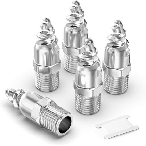 2 pcs 304 buse d’atomisation à cône en spirale en acier inoxydable, pulvérisateur atomisé d’élimination de la poussière mâle 1" pour le refroidissement du gaz, le lavage, l’ignifuge