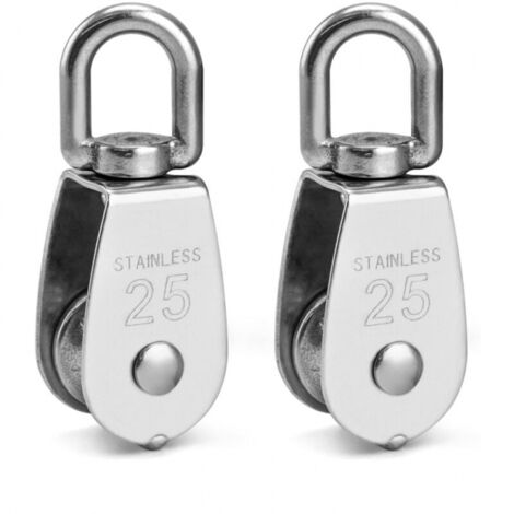 2 Pcs 304 Stainless Steel Pulley, M25 Lifting Pulley, Loading Roller, Lifting Pulley