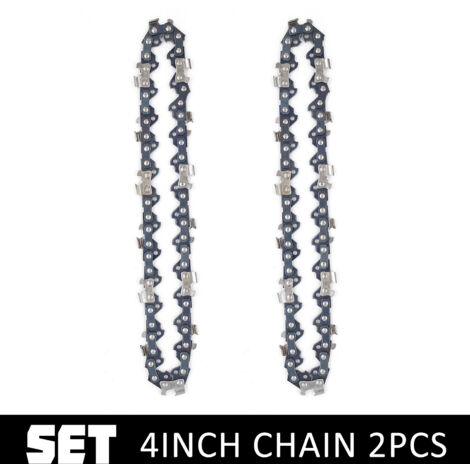 2 Pcs 4 Pouces Tronçonneuse ÉLectrique Sans Fil Chaîne De Scie Pour La Coupe Du Bois Branches D'arbres ÉLagage Cour Jardinage (4 pouces) NPTERBL