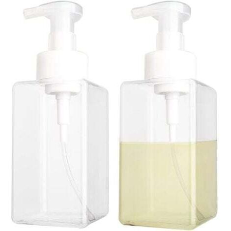 2 PCS 450 ml transparent distributeur de savon mousse vide pompe liquide récipient en plastique pour la cuisine et salle de bains