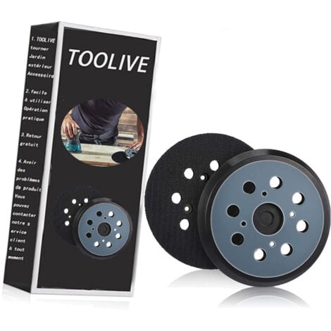 TOOLIVE 2 Pcs 5 Inch 8 Hole Orbital Sander Pads, Sanding Backing Pad 125mm,Hook and Loop Replacement Sander Pad, Sander Base Compatible with makita bo5010, bo5030k, bo5031k, bo5041k