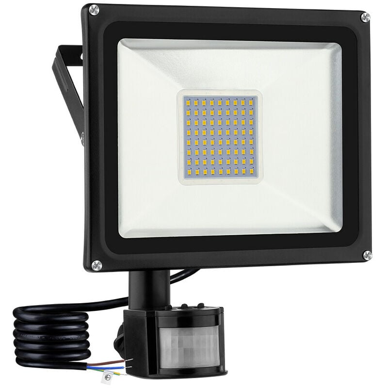 

2 PCS 50W LED Floodlight SMD Lámpara de exterior Mit Bewegungsmelder Blanco cálido