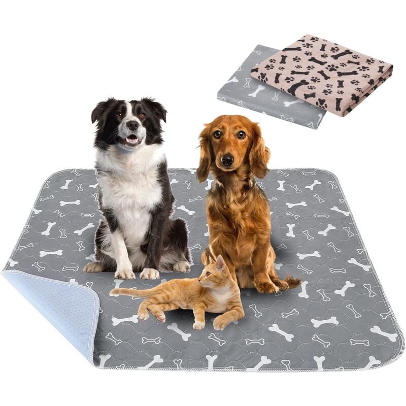 2 Pcs 80 70cm Tapis Educateur Chien Ultra Absorbant, Tapis pour Chien Lavable Antidérapant, Tapis de Dressage Réutilisable pour Chiot pour