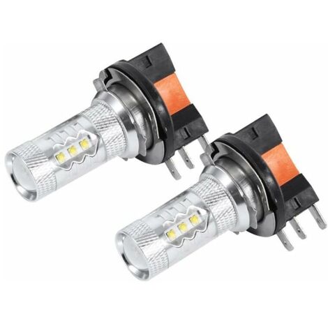 2 Pcs 80W H15 Phares Avant Hid Blanc Led Ampoules Pour Daytime Lumières Lampe