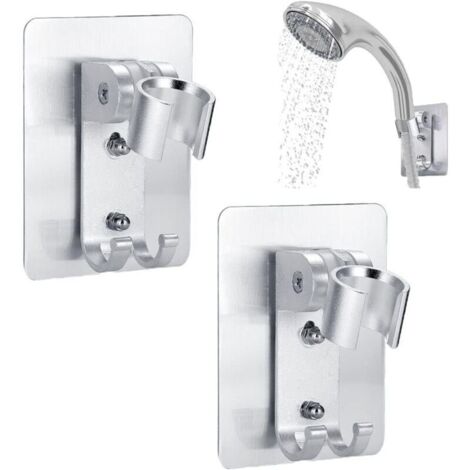 2 Pcs Accroche Douchette Orientable Support,avec à Angle Réglable Support Mural pour Pommeau de Douche,Support Pommeau Douche,Support de Baguette de Douche Réglable,pour Salle de Bain Hôtel(Argent)