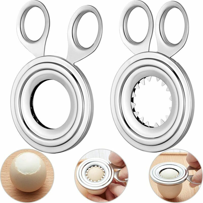 FVO - 2 Pcs Affettatrice per uova Toppers Acciaio