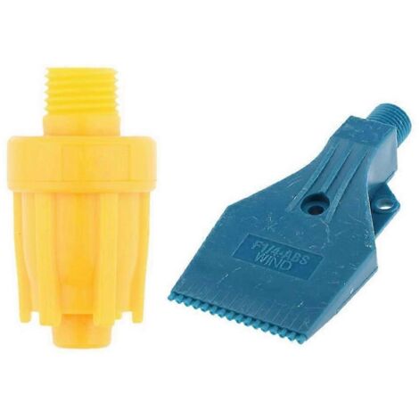 2 Pcs Air Blowing Nozzle 1/4 Inch Male Thread Fan Nozzle Wind Jet Spray Nozzle 3 Hole Flat and Round
