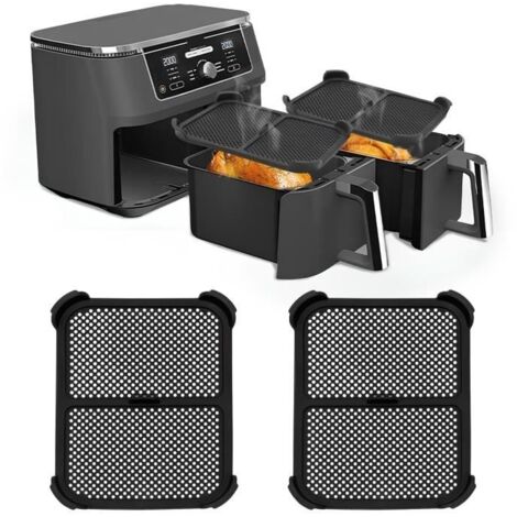 2 Pcs Air Fryer Anti Eclaboussure Accessoires pour Ninja AF400EU & AF451EU, Réutilisable Silicone, Prévient Eclaboussures Graisse