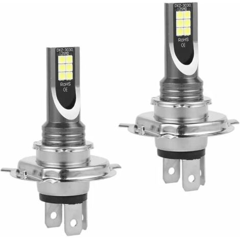 2 Pcs Ampoules H4 LED de Phare en Boîte, Voiture Ampoule Led 50W/14000LM/IP68 Etanche, Feux de Brouillard 2 Ampoules 6000-6500K