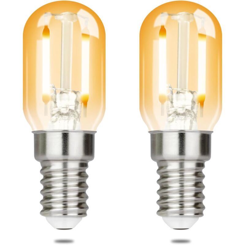 Gbly - 2 pcs Ampoules led E14 Blanc Chaud - Modèle Rétro T22 Lampes Vintage 2W Edison Sockel, Équivalent 2700K Blanc Chaud, Lampe Économie D'énergie,