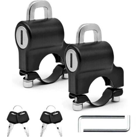 2 Pcs Antivol de Casque Universel avec Clés, Alliage D'aluminium Verrouillage de Casque, Antivol Casque Moto, pour Moto, vélo, Scooter (22-28 mm)