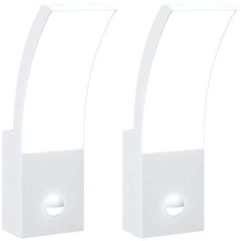 2 pcs Appliques murales LED d'extérieur avec capteurs blanc CFW17258