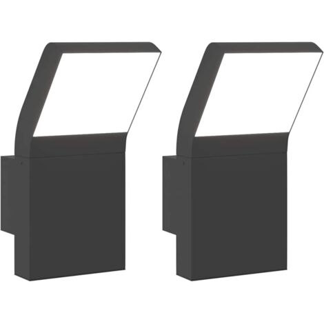 2 pcs Appliques murales LED d'extérieur noir CFW42562
