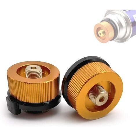 2 Pcs Arrêt Automatique Adaptateur de Réservoir de Gaz Camping Adaptateur de Cuisinière Gaz Extérieur Connecteur pour Réchaud de Camping(Orange)