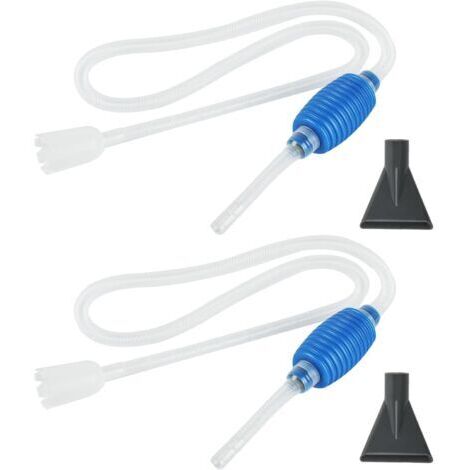 2 Pcs Aspirateur Aquarium Nettoyage, Pompe Aquariums, Pompe Nettoyage Aquariums, Pompe à Siphon Aquarium pour Poissons, Filtre et Le Nettoyage du Sable + 2 Embouts