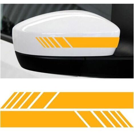 2 PCS Autocollant Réfléchissant pour Rétroviseur de Voiture, Bande Réfléchissante Latérale Personnalisée (Jaune)