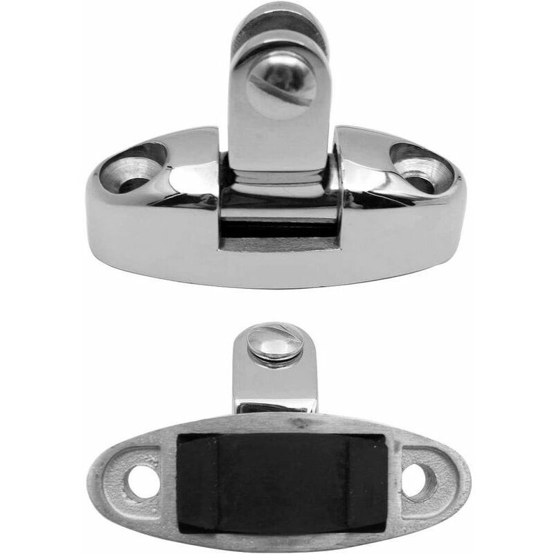 Start - 2 Pcs Bateau Top Bimini Charnière De Pont Pivotant Montage Latéral En Acier Inoxydable 316 Avec Tampon En Caoutchouc (sans vis)