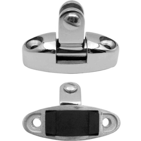 2 Pcs Bateau Top Bimini Charnière De Pont Pivotant Montage Latéral En Acier Inoxydable 316 Avec Tampon En Caoutchouc (sans vis)
