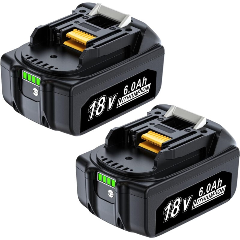 2 Pcs Batterie de Remplacement pour Makita 18V 6.0Ah, Batterie de Remplacement Makita 18V BL1860B BL1820B 1830B 1840B 1850B, Compatible avec Les