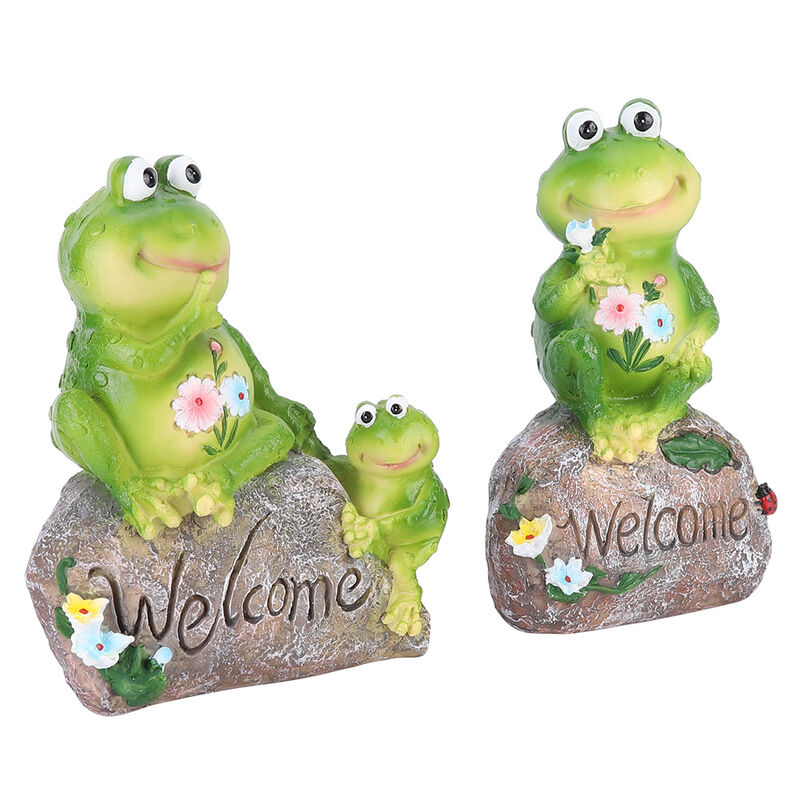 2 pcs Belle Miniature Artificielle Grenouille Amimal Modèle Ornement Paysage Jardin Décoration Artisanat