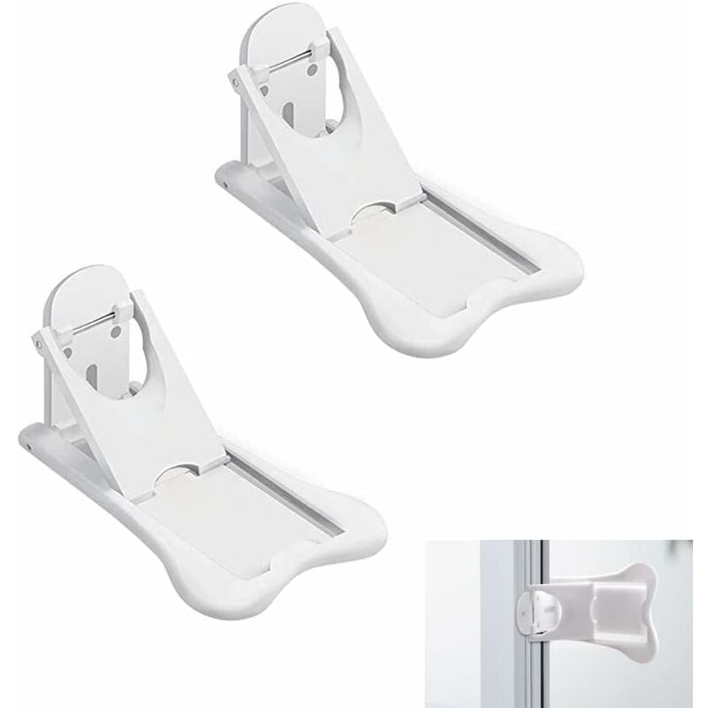 2 Pcs Bloque porte Coulissante, Fenêtre Verrouillage De Sécurité Enfant, Serrures Porte Coulissante de Sécurité pour Enfants, Sécurité Enfant Portes