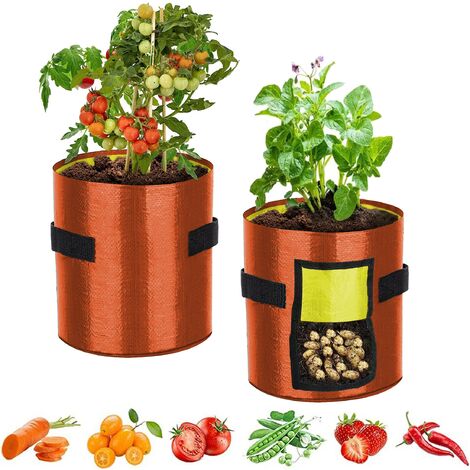 2 pcs Blumentopf Pflanzen Tasche, Pflanzsäcke, Grow Bags, Pflanzgefäße，45X35cm, Kartoffelsack, Anzuchtbeutel für Aussaatpflanzen