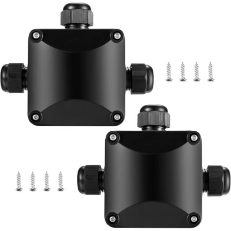 2 Pcs Boîtes de Jonction Étanches IP68, Connecteurs de Fil 3 Voies pour Extérieur, Ø5.5mm-10.2mm