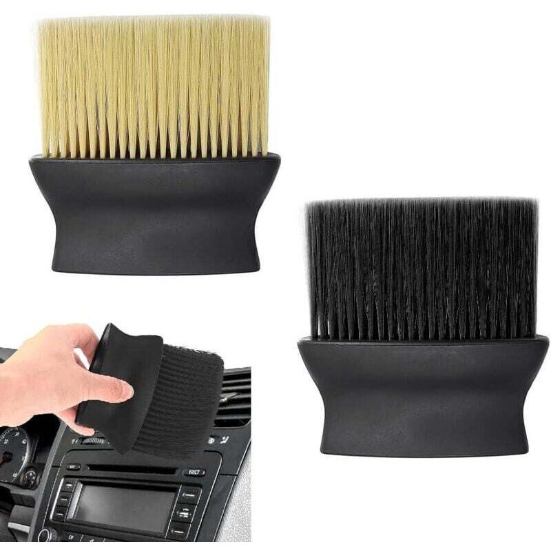 2 Pcs Brosse de Nettoyage de Voiture Brosse，Pinceaux Nettoyage Voiture， Ensemble de brosses de détail de voiture，Outil de dépoussiérage Brosse de